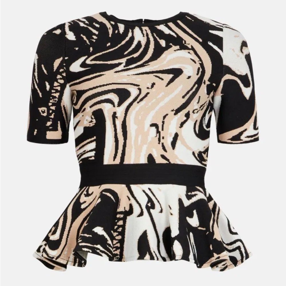 Karen Millen peplum banded waist knit top